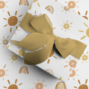 Bohemian Sunshine and Rainbows in Yellow Wrapping Paper