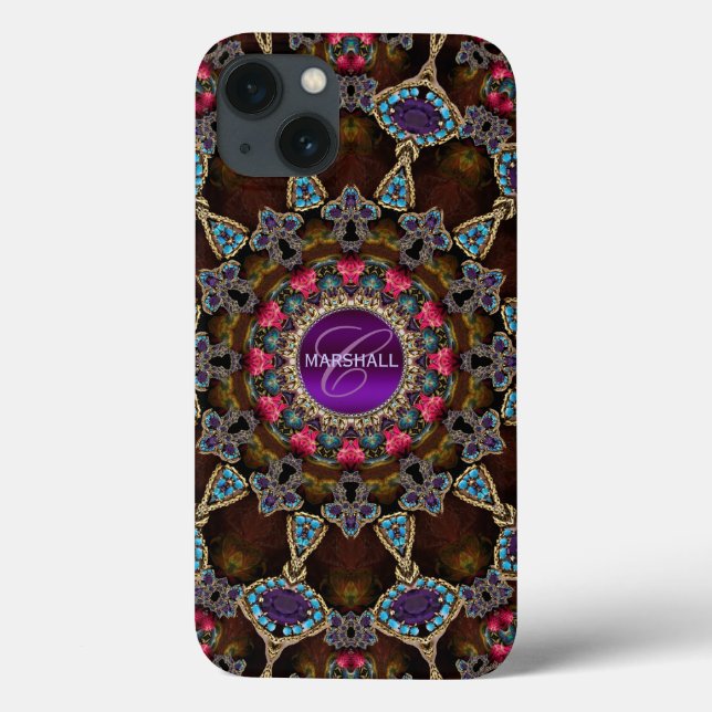 Bohemian Tapestry Art Monogram Case-Mate iPhone Case (Back)