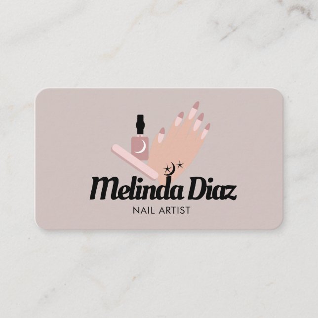 Bohemian Tattoo Hand Nail Art Salon   Business Card (Front)