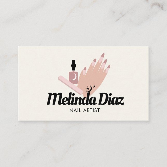 Bohemian Tattoo Hand Nail Art Salon  Business Card (Front)