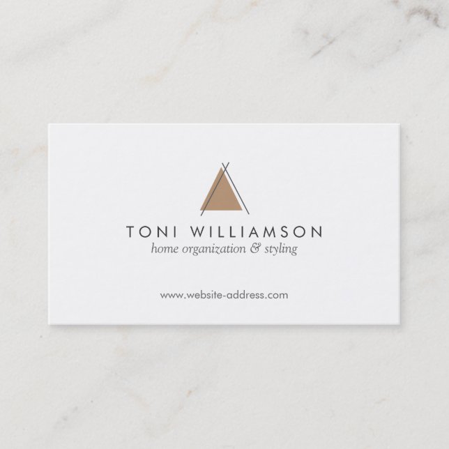 Bohemian TeePee Triangle Arts and Crafts Business Card (Front)