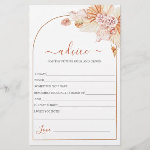 Bohemian Terracota Advice for the Bride card