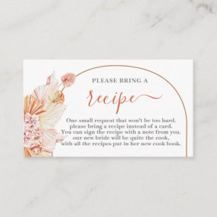 Bohemian Terracotta Bridal Shower Recipe Card