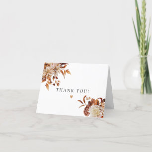 Bohemian Terracotta Fall Floral Thank You Card
