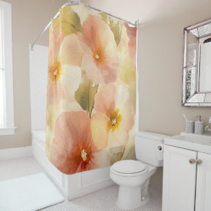 Bohemian Terracotta Floral Shower Curtain