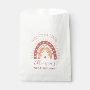 Bohemian Terracotta Rainbow Birthday Thank You Favour Bag