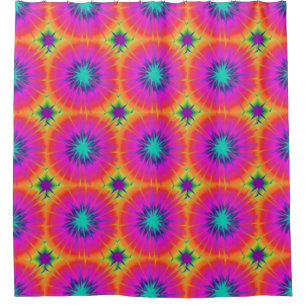 Bohemian Tie Dyed, Pink and Yellow Shower Curtain