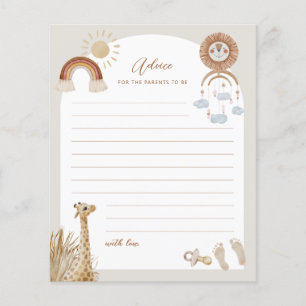 Bohemian Toys Giraffe Sun Advice for parents to be Flyer