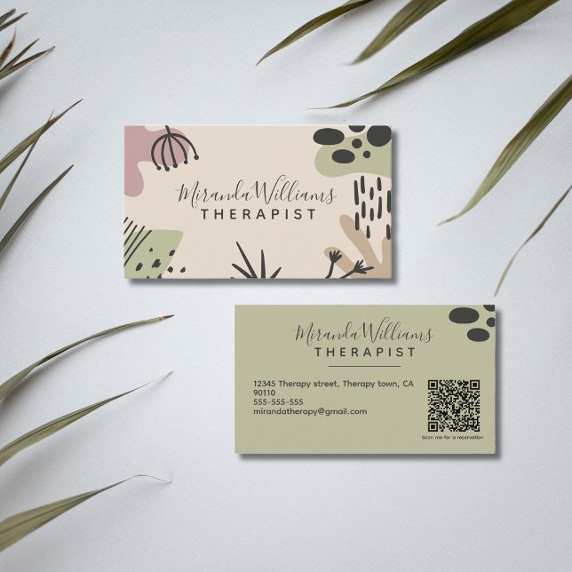 Bohemian Tranquil Abstract Business Card (Bohemian Tranquil Terracotta Abstract Business Card)
