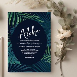 Bohemian tropical floral baby shower invitation