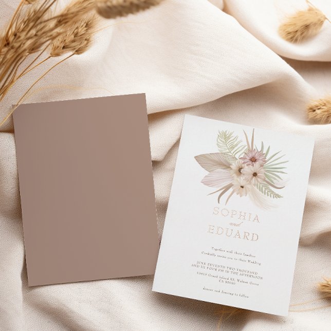 Bohemian Tropical floral Wedding Foil Invitation (Creator Uploaded)