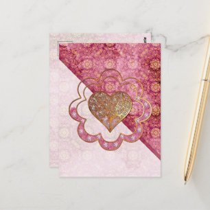 Bohemian Valentine Whimsey 3D Postcard