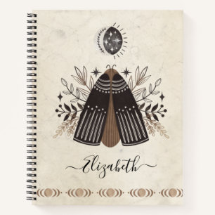Bohemian Vintage Mystical Moth Notebook
