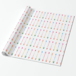 Bohemian Watercolor Arrows Pattern Wrapping Paper