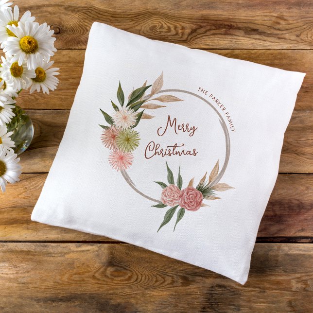 Bohemian Watercolor Christmas  Cushion (Creator Uploaded)
