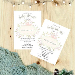 Bohemian Watercolor Floral Gender Neutral Invitation