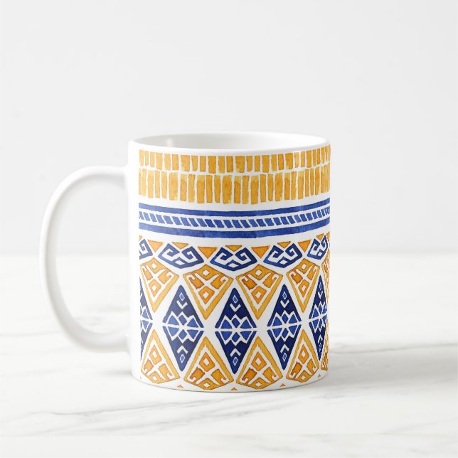 Bohemian Watercolor: Seamless Artistic Pattern. Coffee Mug (Left)