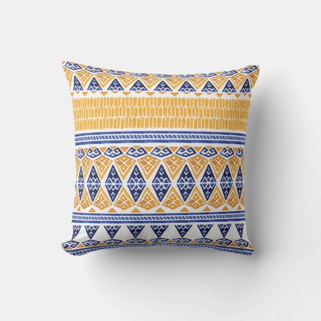 Bohemian Watercolor: Seamless Artistic Pattern. Cushion (Front)