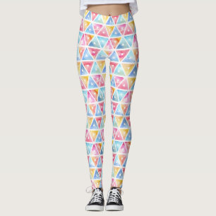 Bohemian Watercolor Triangles Leggings