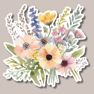 Bohemian Watercolor Wildflower Bouquet Waterproof 