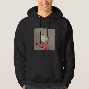 Bohemian waxwing in winter, Canada Hoodie