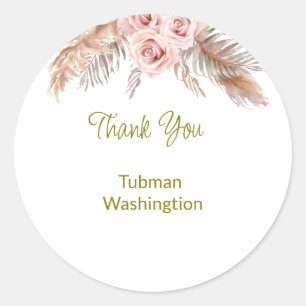 Bohemian  Wedding Favour Classic Round S Sticker