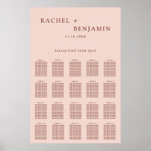Bohemian Wedding Find your Seat Elegant Terracotta Poster