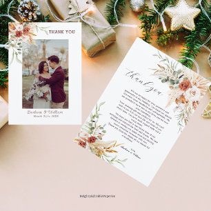 Bohemian wedding thank you template .