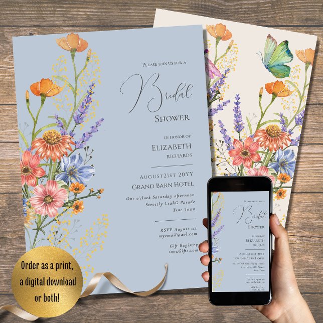 Bohemian Wedding Theme Romantic Wildflowers Boho   Invitation (Creator Uploaded)
