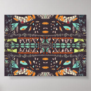 Bohemian Western Pattern Poster