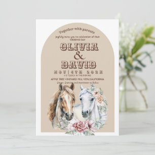  Bohemian Western Rustic Wedding Invitation