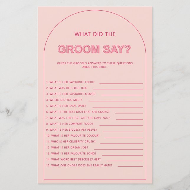 Bohemian what did the groom say bridal shower (Front)