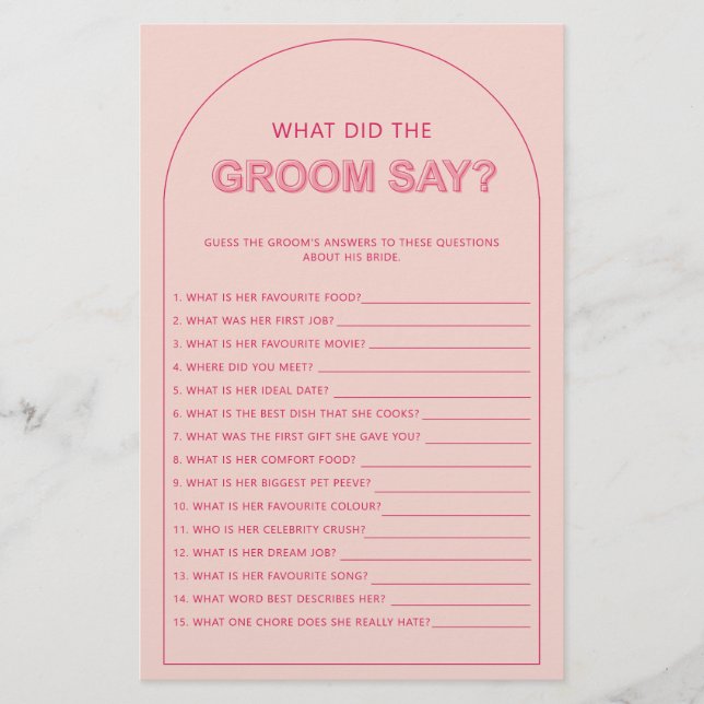 Bohemian what did the groom say bridal shower flyer (Front)