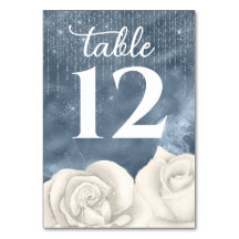 Bohemian White Rose Dusty Blue and Silver Wedding