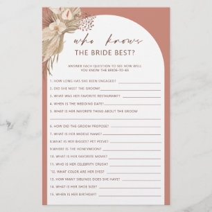 Bohemian who knows the bride best bridal shower flyer