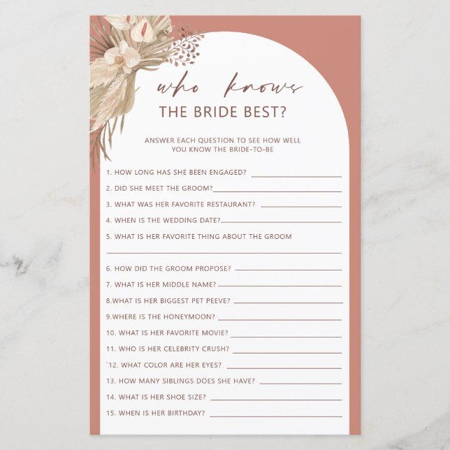 Bohemian who knows the bride best game (Front)