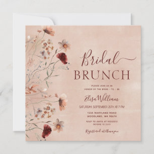 Bohemian Wildflower Bridal Brunch Invitation