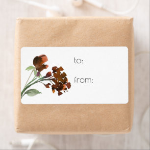 Bohemian Wildflower Burnt Orange Floral Gift Tag