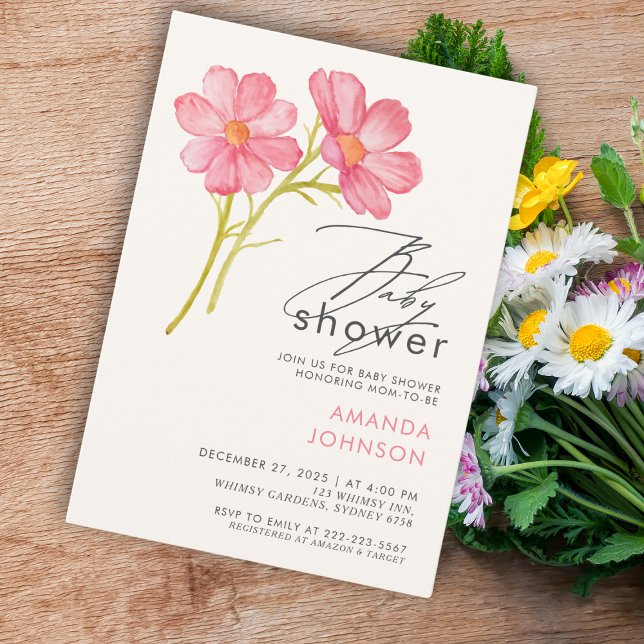Bohemian Wildflower Floral Baby Shower Invitation (Creator Uploaded)