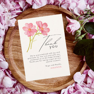 Bohemian Wildflower Floral Baby Shower  Thank You Card