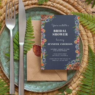 Bohemian Wildflower Garden Boho Chic Bridal Shower Invitation
