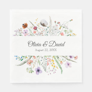 Bohemian Wildflower Meadow Wedding Napkins