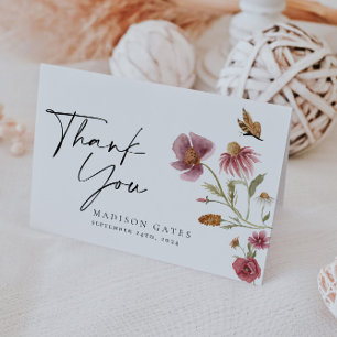 Bohemian Wildflower Thank You Card 