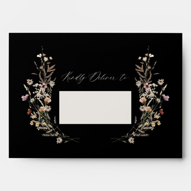 Bohemian Wildflower Wedding Pre-addressed Envelope (Front)