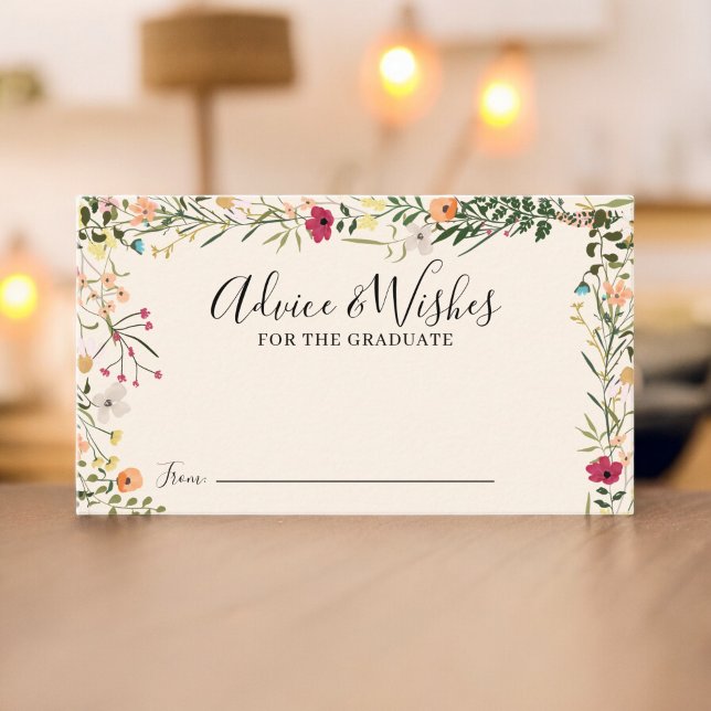 Bohemian wildflowers advice wishes graduation enclosure card (Bohemian wildflowers advice wishes graduation enclosure card)