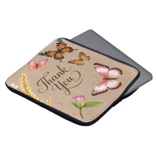 Bohemian Wildflowers, butterflies, wheat stalks Laptop Sleeve