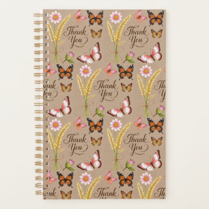 Bohemian Wildflowers, butterflies, wheat stalks Planner