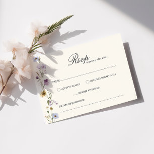 Bohemian Wildflowers Elegant RSVP Wedding Response Enclosure Card
