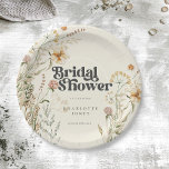 Bohemian Wildflowers Photo Arch Bridal Shower Paper Plate<br><div class="desc">Bohemian Wildflowers Photo Arch Bridal Shower Paper Plates</div>