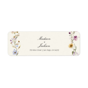 Bohemian Wildflowers Wedding Return Address Label